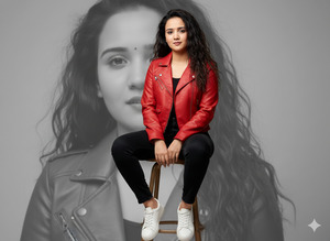 Trending Double Exposure Portrait Stylish Women