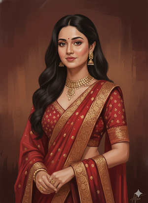 Trending Indian Painterly Portrait Art