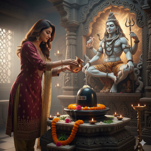 Trending Lord Shiva Shivling Temple Scene