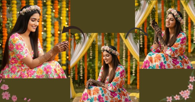 Trending Mehndi Ceremony Look for Festive Bridal Portrait