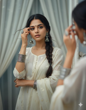 Trending Mirror Portrait in Traditional Kurti Look