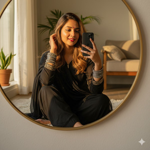 Trending Mirror Selfie Look for Indian Traditional Style 1