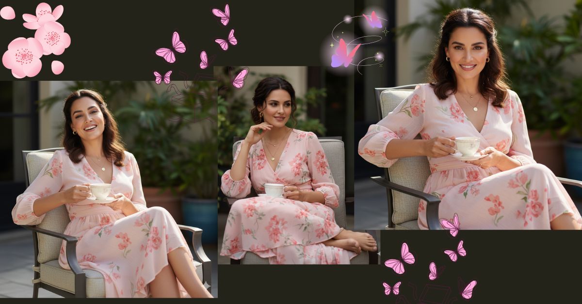Trending Pink Floral Dress Portrait for Instagram Reels