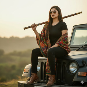 Trending Punjabi Girl Cinematic Jeep Portrait