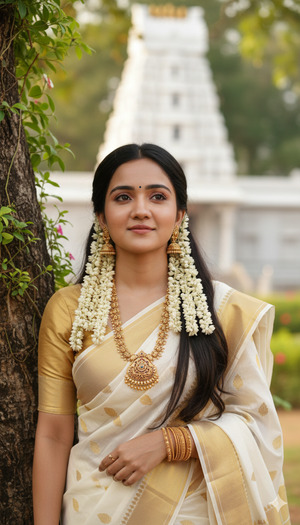 Trending South Indian Saree Portrait at Balaji Mandir 1