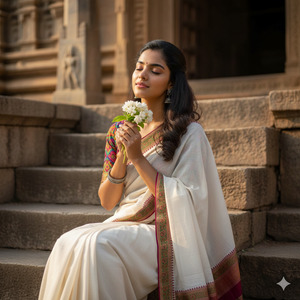 Trending Temple Saree Cinematic Portrait