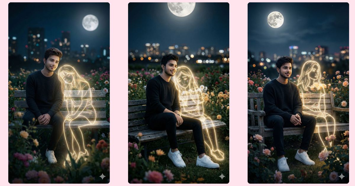 Trending Viral AI Image: Google Gemini Prompt for Hyper-Realistic Neon Girl Garden Scene