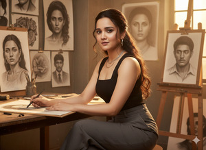 Turning Toward Camera with Soft Smile