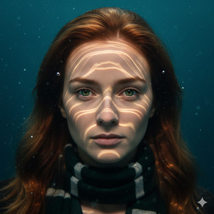 Ultra Realistic Underwater Sunlight Portrait