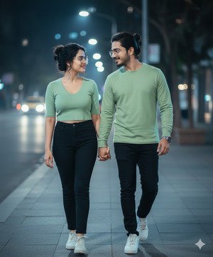 Walking Hand in Hand at Night