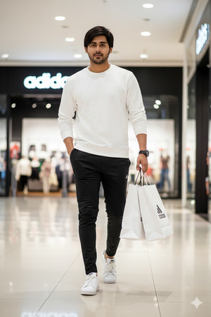 Walking Pose Inside Mall Street Fashion Vibe