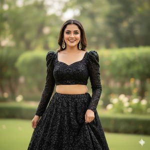 Walking step lehenga hold