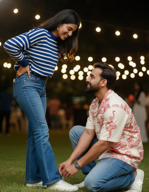 Woman Leaning Slightly Forward