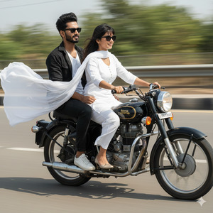 Woman Slightly Turning Head Man Sitting Upright