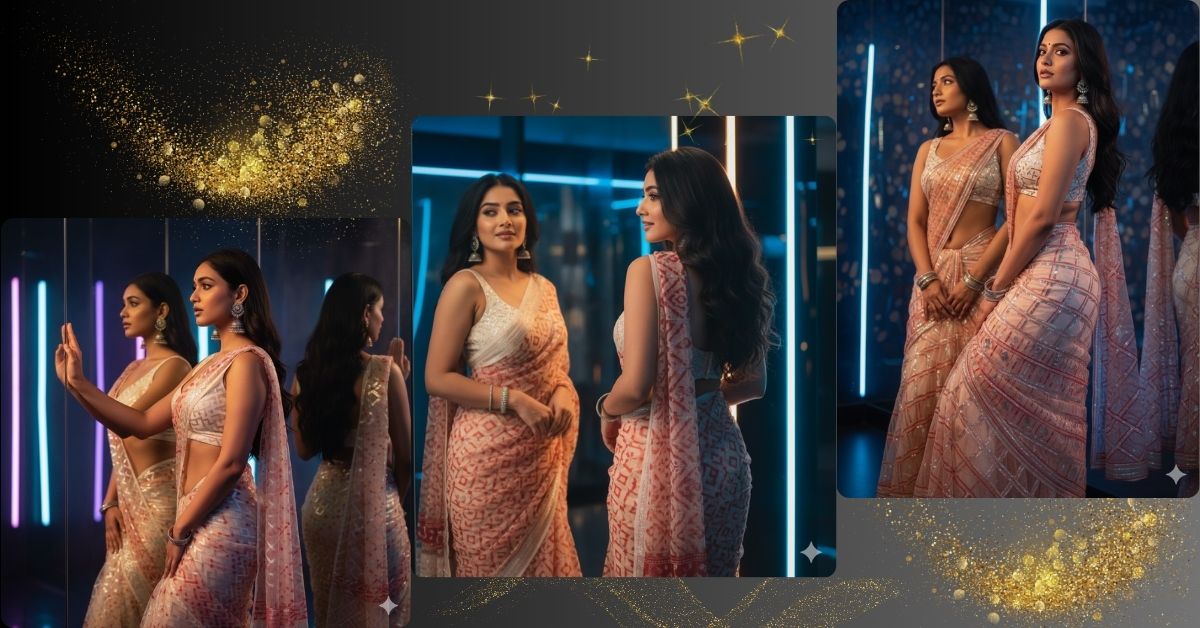 viral-ai-image-google-gemini-disco-mirror-saree-prompt