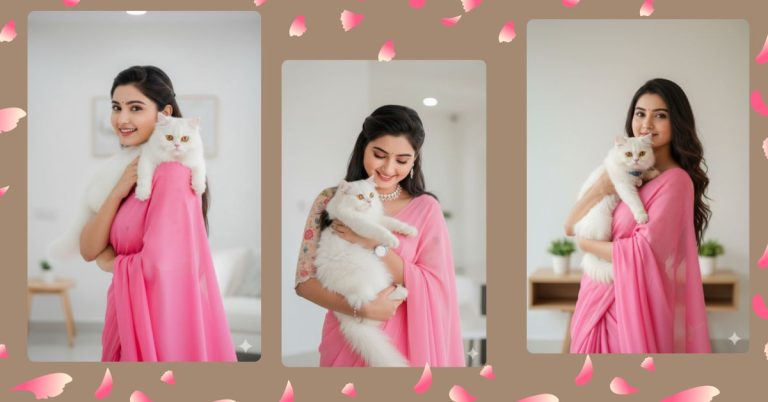 viral-ai-image-google-gemini-pink-saree-cat