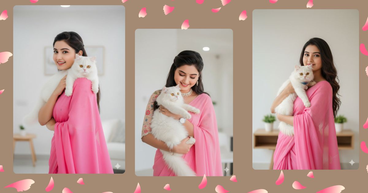 viral-ai-image-google-gemini-pink-saree-cat