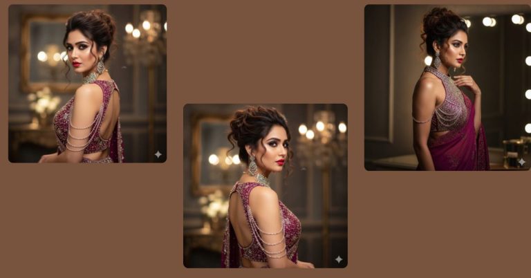 viral-ai-image-google-gemini-prompt-metallic-blue-fusion-saree-portrait-9-16