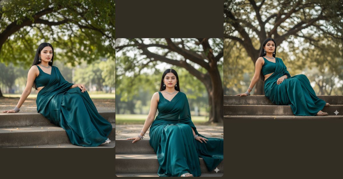 viral-ai-image-google-gemini-prompt-teal-saree-outdoor-9-16