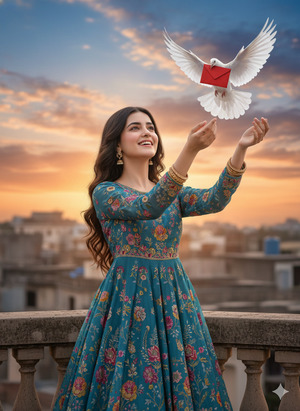 Arms Extended Upward Dove Flying Away