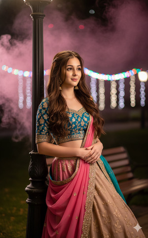 Back Against Lamp Hands Folded