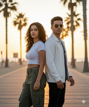 Back to Back Pose Editorial Confidence