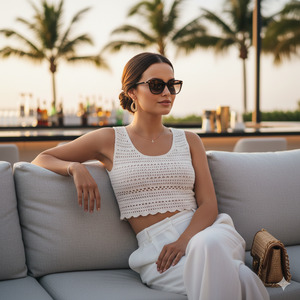 Both Feet on Sofa Knees Turned Side