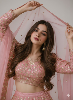 Both Hands Holding Chunari Forward Elegant Traditional