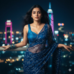 Both Hands on Railing Forward Lean Pose