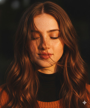 Chin Slightly Down Face Toward Light