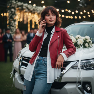 Elbow on Hood Phone Near Ear