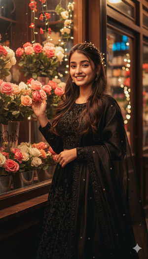 Front Facing One Hand Near Flowers
