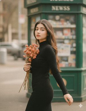 Gentle Forward Step Flowers Held Close