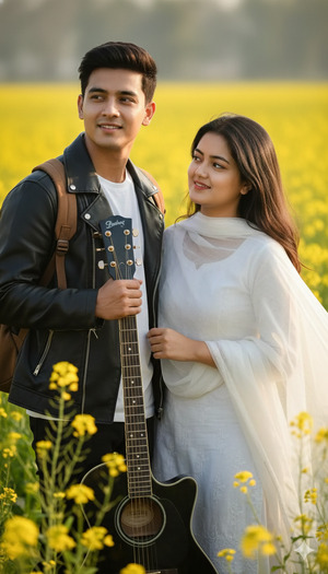 Guitar Resting on Ground Eye Contact