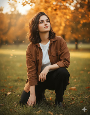 Half Kneeling Looking Up