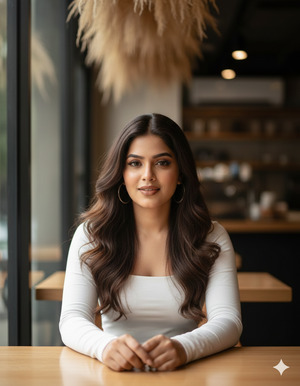 Hands Folded on Table Gentle Smile