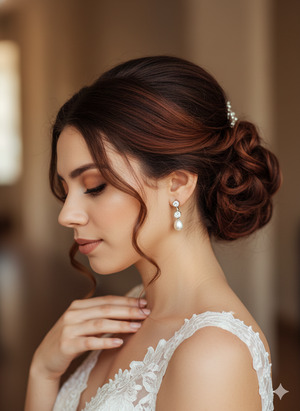 Hands Near Neckline Elegant Bridal Moment