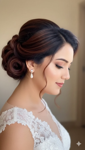 Head Slightly Tilted Forward Soft Bridal Grace