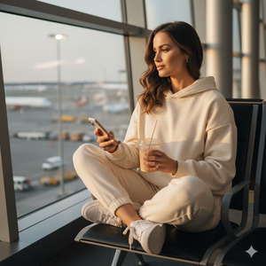 Legs Crossed Phone Check