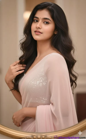 Light Smile with Saree Pallu Hold