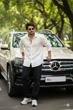 Luxury Street Style Portrait with Mercedes Maybach