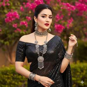 One Hand Lifting Saree Pallu 2