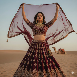 Overhead Dupatta Pose Bold Dramatic