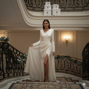 Paused Elegance on the Stair