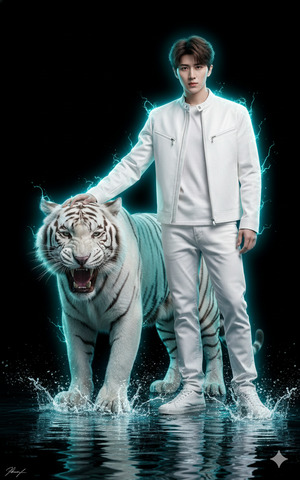 Pose Variant 1 – Standing Strong with Hand on Tiger Power Pose