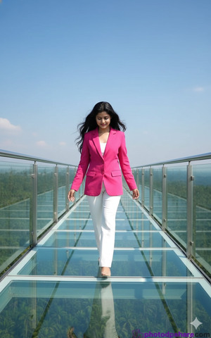 Pose Variant 2 – Looking Down at the Glass Floor