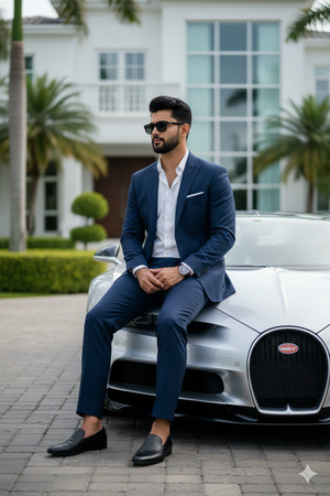 Pose Variant 3 – Sitting on the Hood Looking Away Editorial Power Shot