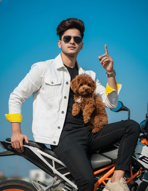 Relaxed Lean Dog Close to Chest