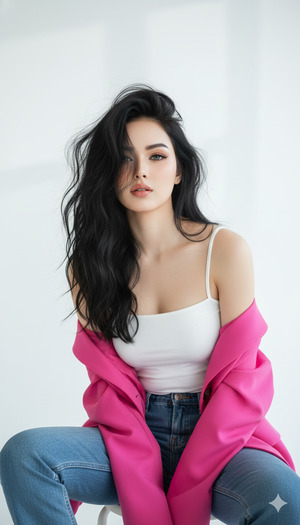 Seated Pose Calm Fashion Editorial