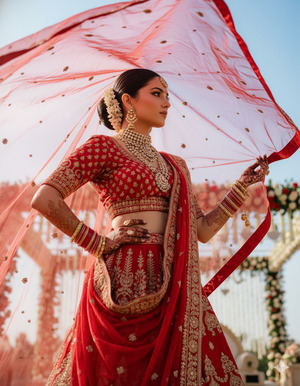 Side Step Hand on Hip Dupatta Floating